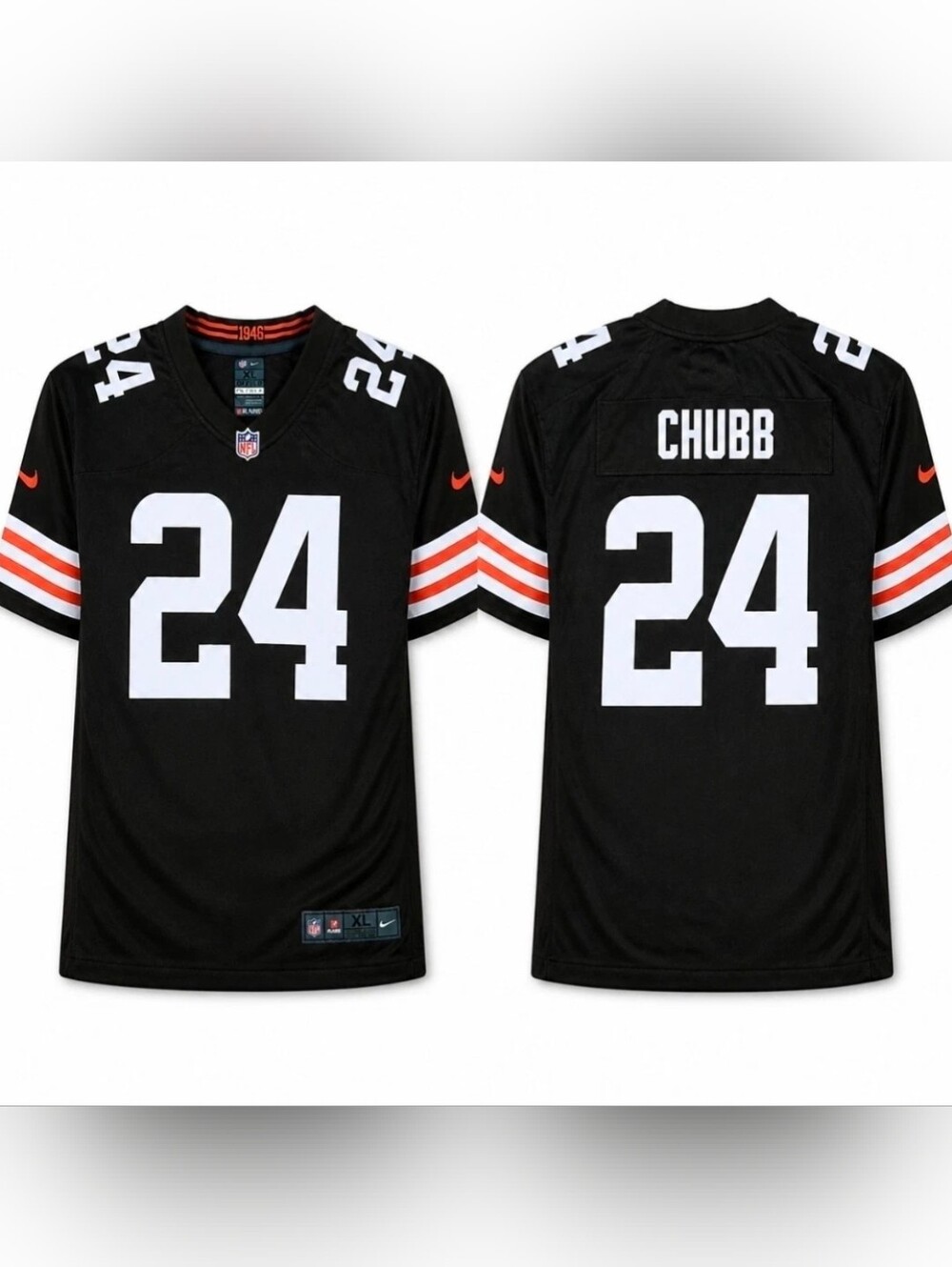 Nick Chubb #24 Cleveland Browns Jersey Nike On Field Youth 18/20 Brown XL 18/20